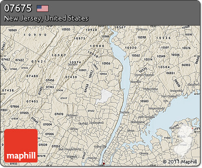 Classic Style Map of ZIP Code 07675