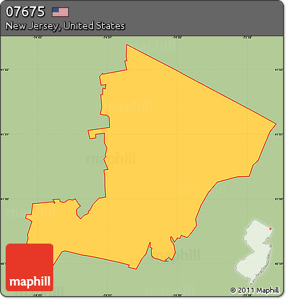 Savanna Style Simple Map of ZIP Code 07675, cropped outside