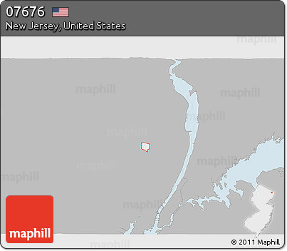 Gray 3D Map of ZIP Code 07676, single color outside