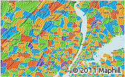 Political 3D Map of ZIP code 07676
