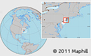 Gray Location Map of ZIP code 07751, highlighted county, highlighted state