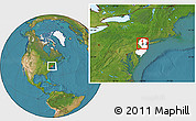 Satellite Location Map of ZIP code 07921, highlighted county, highlighted state