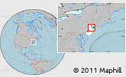 Gray Location Map of ZIP code 07922, highlighted state, hill shading