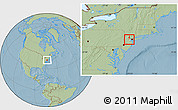 Savanna Style Location Map of ZIP code 07974, highlighted county, hill shading