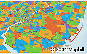 Political 3D Map of ZIP codes starting with 080