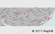 Gray Panoramic Map of ZIP codes starting with 080
