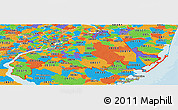 Political Panoramic Map of ZIP codes starting with 080
