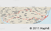 Shaded Relief Panoramic Map of ZIP codes starting with 080