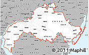 Gray Simple Map of ZIP codes starting with 080