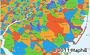 Political Simple Map of ZIP codes starting with 080
