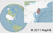 Savanna Style Location Map of ZIP code 08037, highlighted country, highlighted state, hill shading