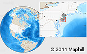 Shaded Relief Location Map of ZIP code 08037, highlighted country, highlighted state