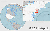 Gray Location Map of ZIP code 08054, highlighted country, highlighted county, hill shading