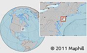 Gray Location Map of ZIP code 08054, highlighted county, hill shading