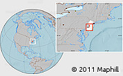 Gray Location Map of ZIP code 08054, highlighted state, hill shading