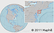 Gray Location Map of ZIP code 08054, hill shading
