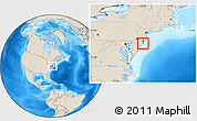 Shaded Relief Location Map of ZIP code 08401