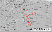 Gray 3D Map of ZIP codes starting with 086