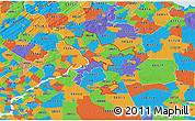 Political 3D Map of ZIP codes starting with 086