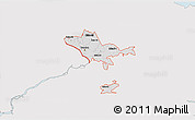Silver Style 3D Map of ZIP codes starting with 086, single color outside