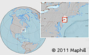 Gray Location Map of ZIP codes starting with 086, highlighted state, hill shading