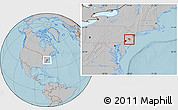 Gray Location Map of ZIP codes starting with 086, hill shading
