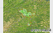 Political Shades Map of ZIP codes starting with 086, satellite outside