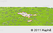 Shaded Relief Panoramic Map of ZIP codes starting with 086, physical outside