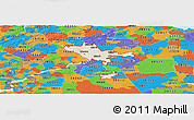 Shaded Relief Panoramic Map of ZIP codes starting with 086, political outside
