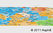 Shaded Relief Panoramic Map of ZIP codes starting with 086, political shades outside