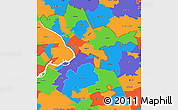 Political Simple Map of ZIP codes starting with 086