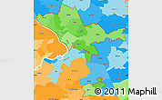 Political Shades Simple Map of ZIP codes starting with 086