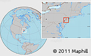 Gray Location Map of ZIP code 08611