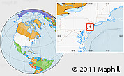Political Location Map of ZIP code 08611, highlighted country, highlighted county