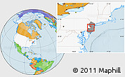 Political Location Map of ZIP code 08611, highlighted country, highlighted state