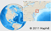 Shaded Relief Location Map of ZIP code 08611