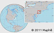 Gray Location Map of ZIP code 08830