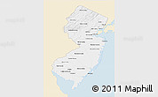 Classic Style 3D Map of New Jersey, single color outside