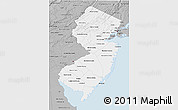 Gray 3D Map of New Jersey