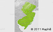 Physical 3D Map of New Jersey, lighten, desaturated
