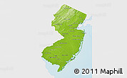 Physical 3D Map of New Jersey, single color outside