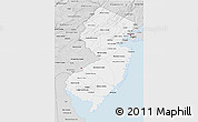 Silver Style 3D Map of New Jersey