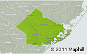 Physical 3D Map of Atlantic County, lighten, semi-desaturated