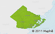 Physical 3D Map of Atlantic County, single color outside
