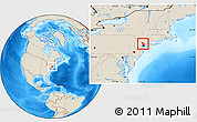 Shaded Relief Location Map of Bergen County