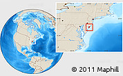 Shaded Relief Location Map of Cape May County