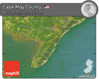 Satellite Map of Cape May County
