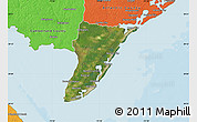 Satellite Map of Cape May County, political outside