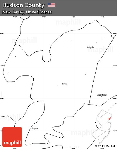 Blank Simple Map of Hudson County
