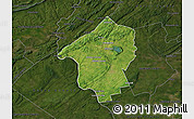 Satellite Map of Hunterdon County, darken
